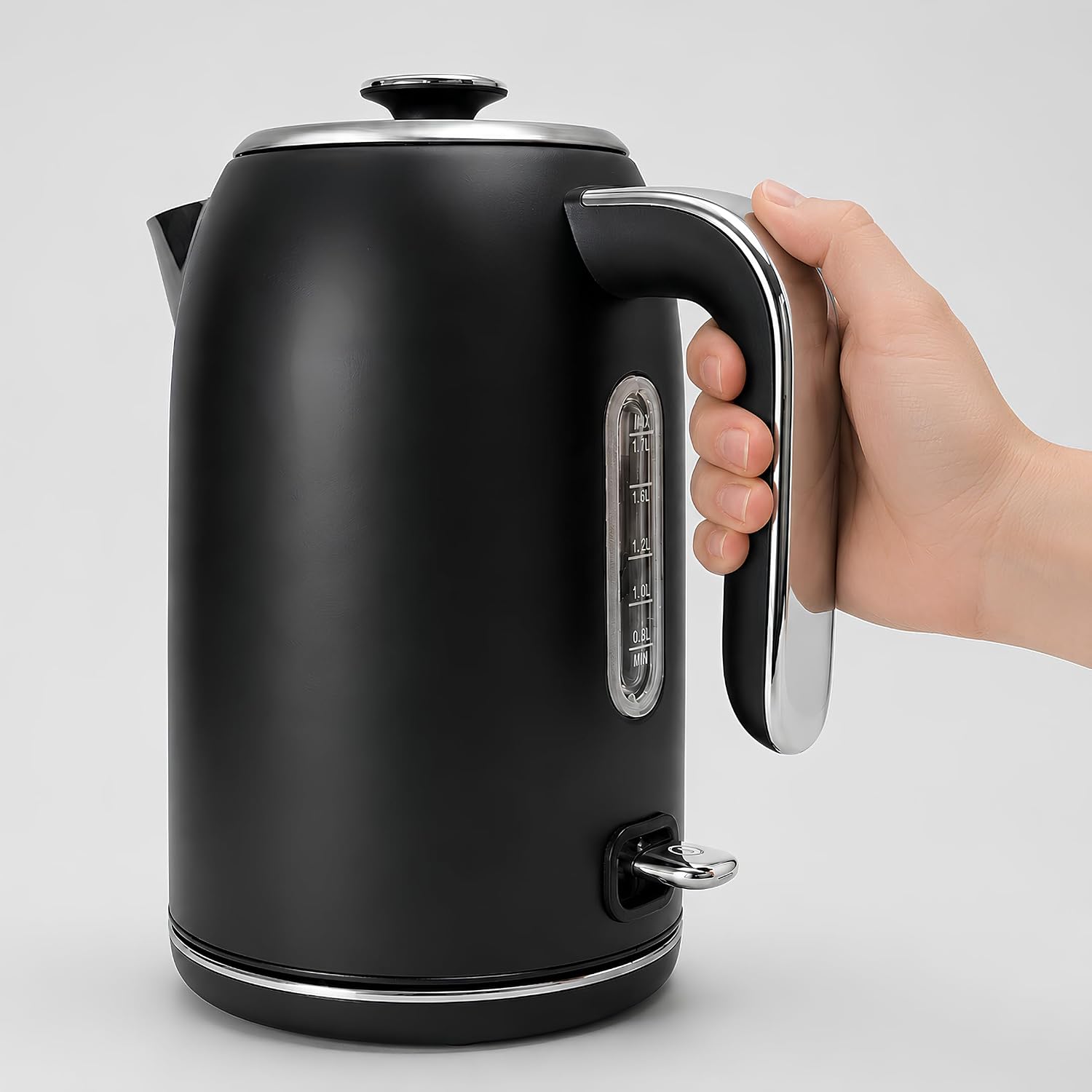 Image of Toastley matt black 1.7L rapid boil kettle from the 4 slice toaster and kettle set