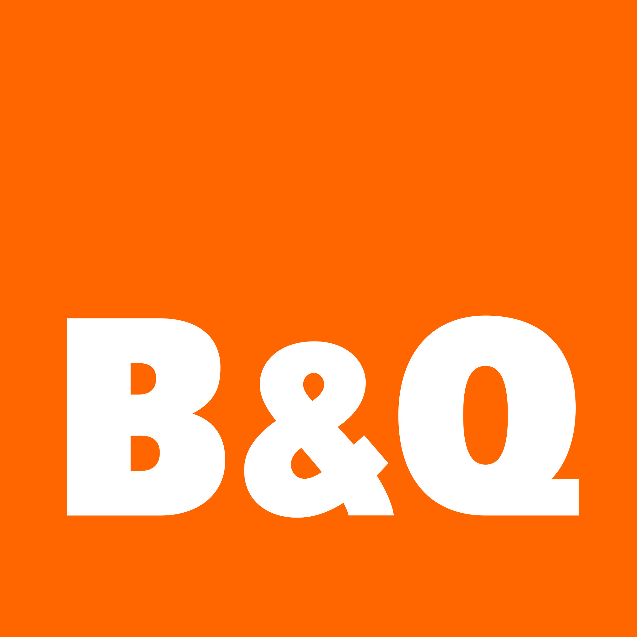 Image of B&Q logo on an orange background
