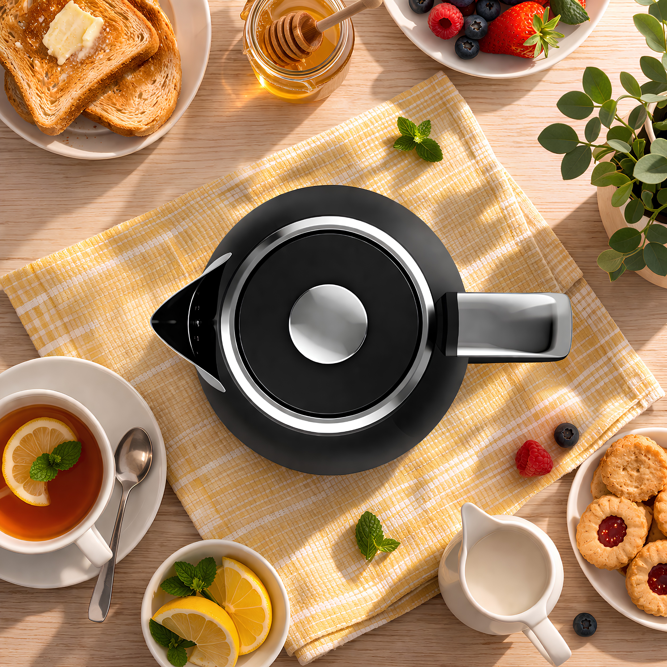 Image of Toastley 1.7L Electric Kettle – Rapid Boil 2200W Cordless Kettle, Matte Black