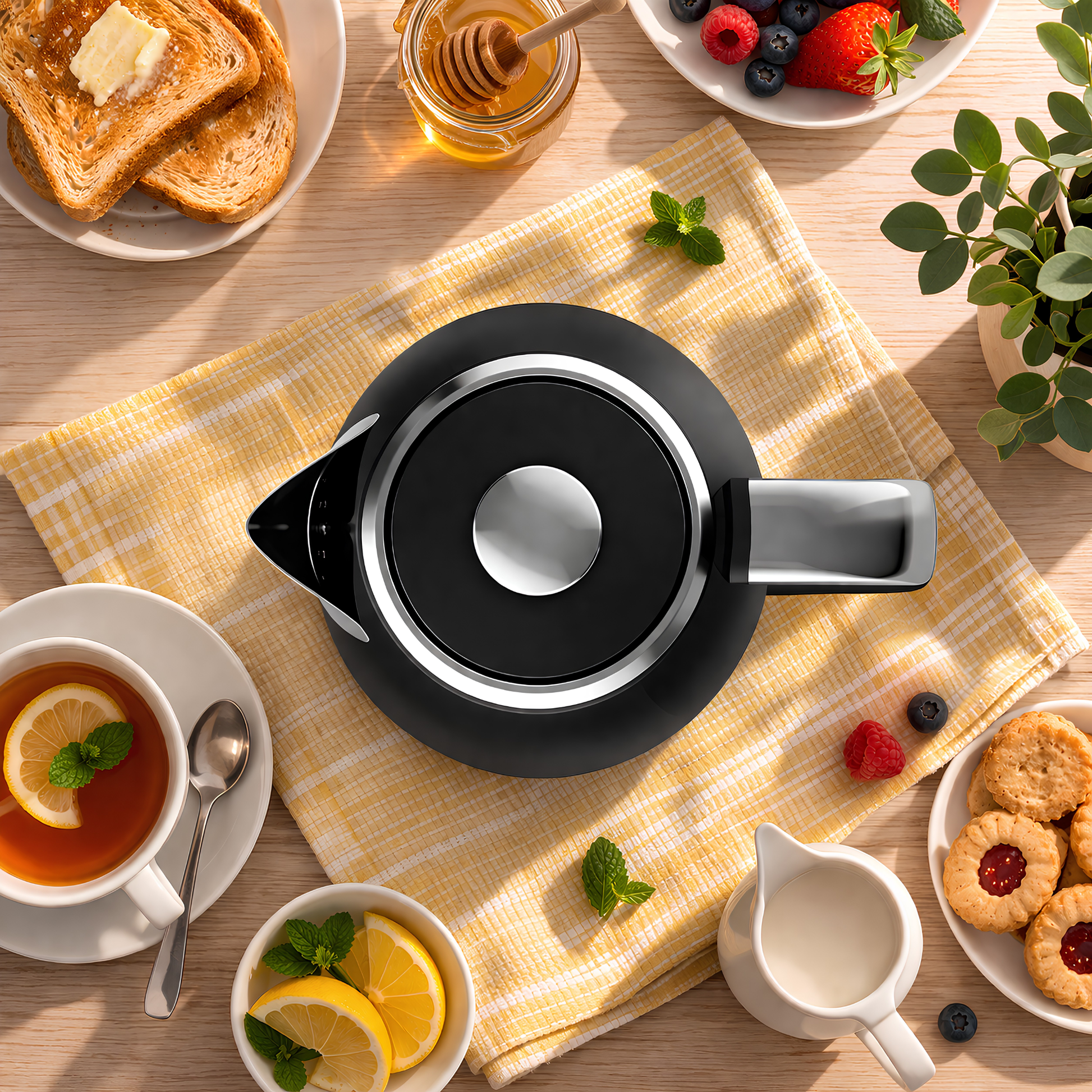 Toastley 1.7L Electric Kettle – Rapid Boil 2200W Cordless Kettle, Matte Black