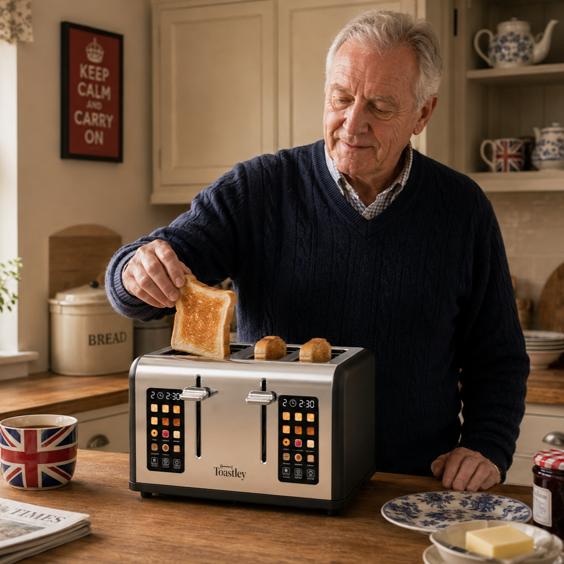 4 Slice Smart Toaster | Touchscreen Wide Slot | Toastley UK