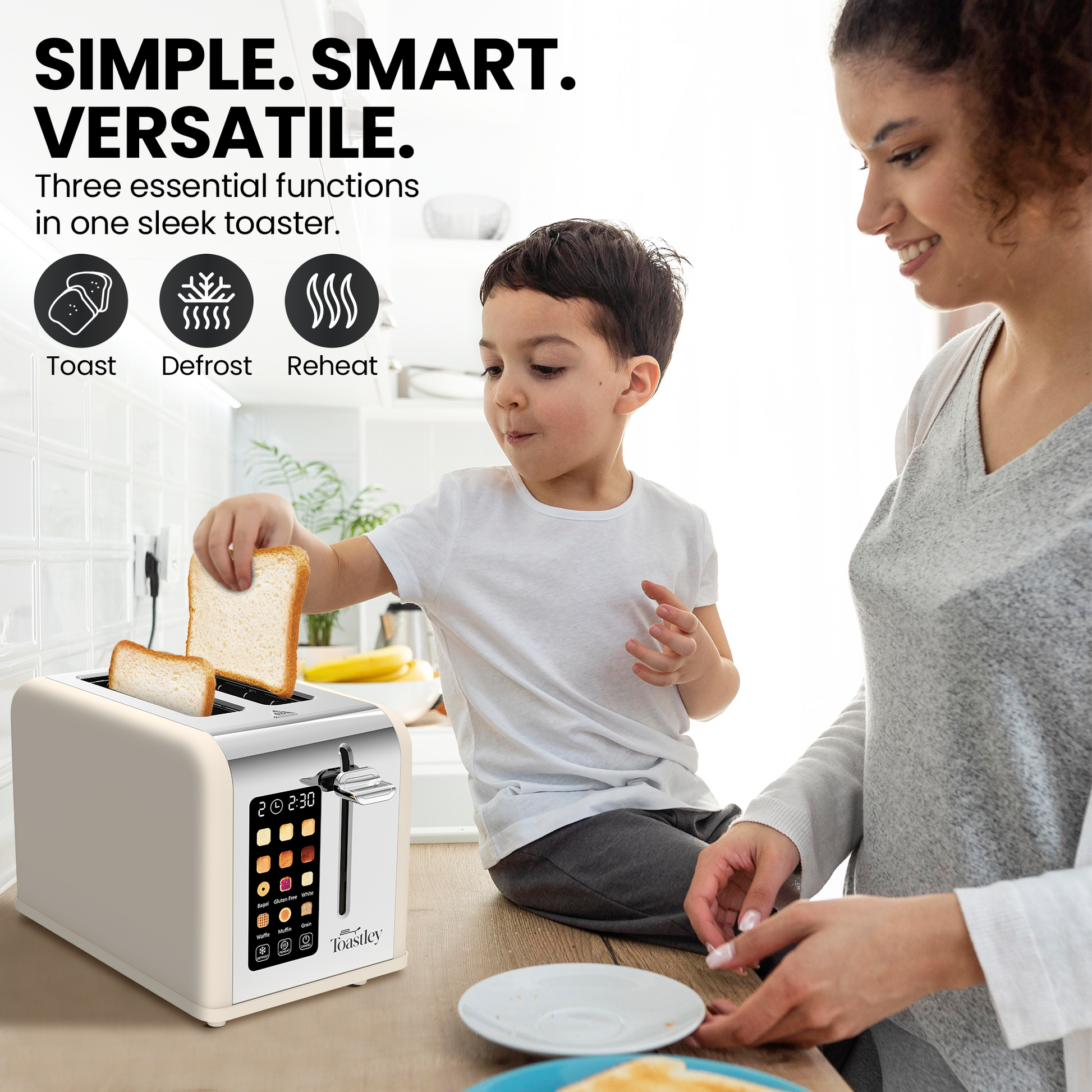 2 Slice Smart Toaster | Touchscreen 880W | Toastley UK