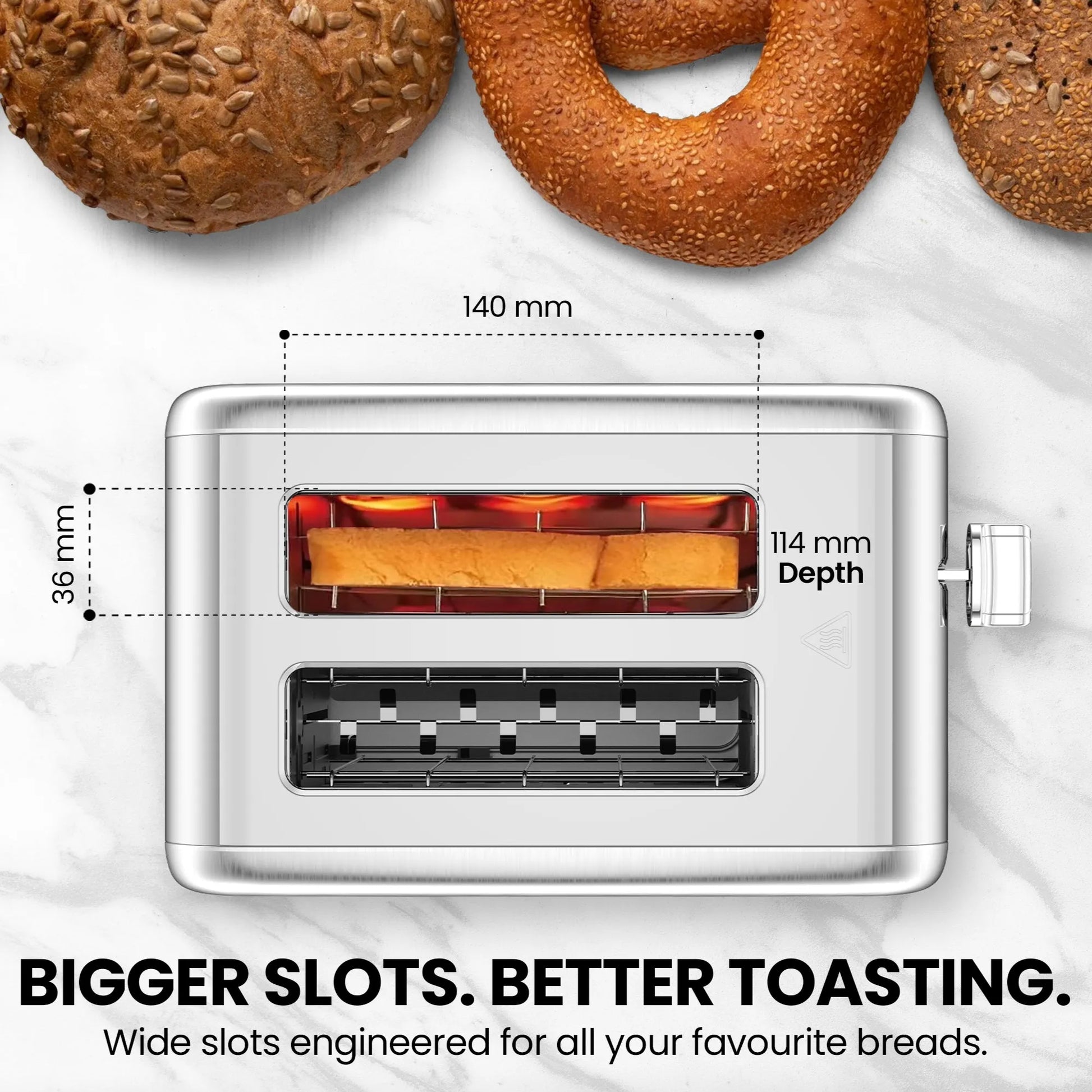 2 Slice Smart Toaster | Touchscreen 880W | Toastley UK