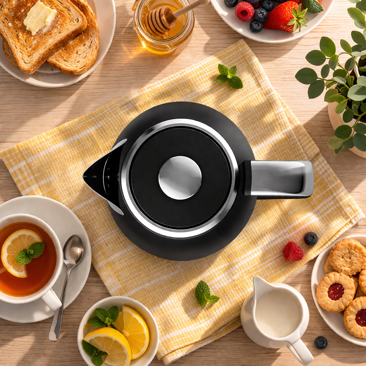 Toastley K26 kettle full product shot – 1.7L matt black UK kitchen
