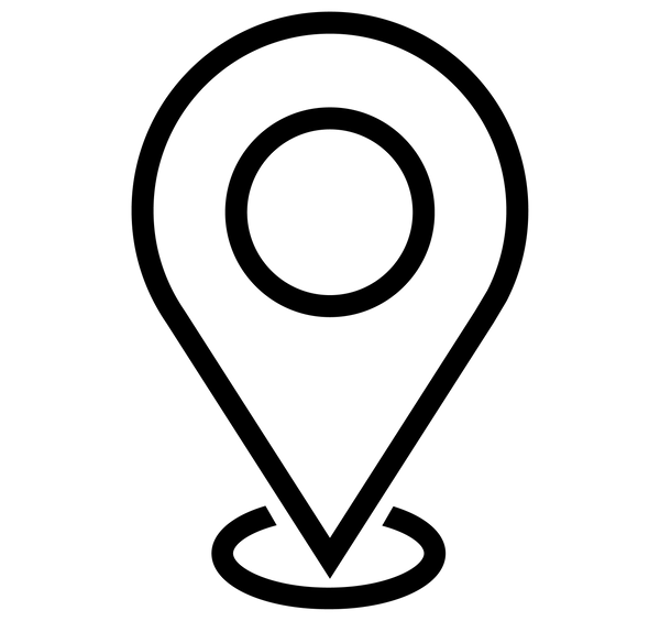 Image of Black location icon on a white background