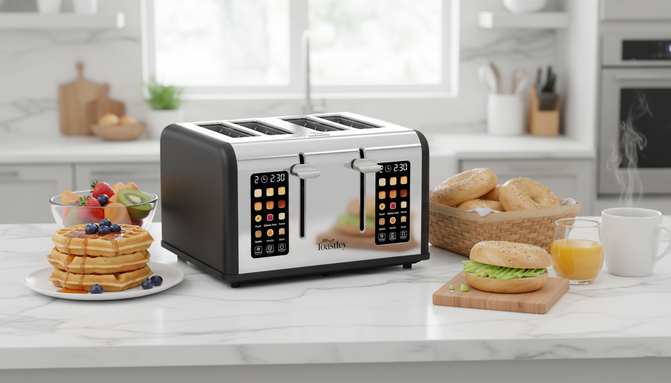 toastley 4 slice smart toaster in matt black